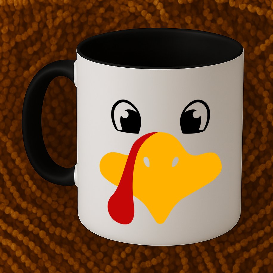 Cute Turkey Face Mug