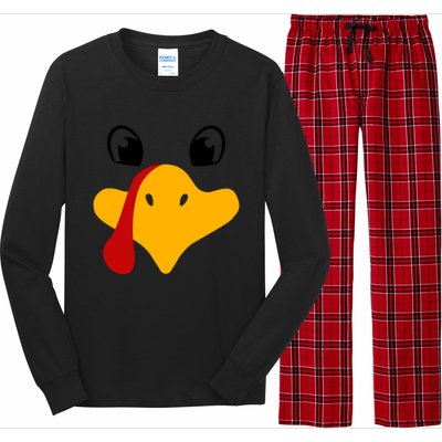 Cute Turkey Face Long Sleeve Pajama Set