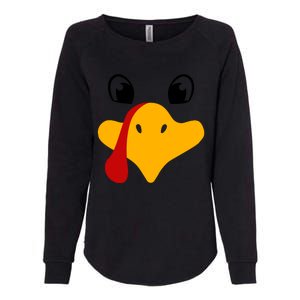 Cute Turkey Face Womens California Wash Sweatshirt