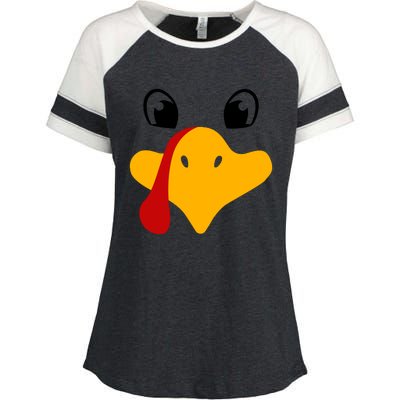 Cute Turkey Face Enza Ladies Jersey Colorblock Tee