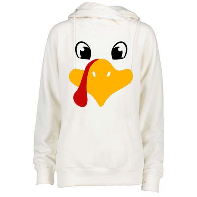 Cute Turkey Face Womens Funnel Neck Pullover Hood