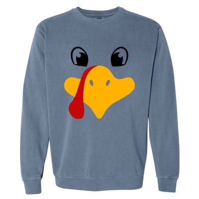 Cute Turkey Face Garment-Dyed Sweatshirt