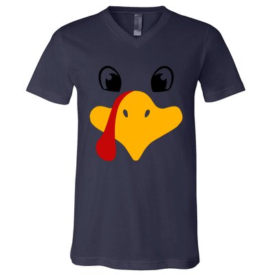 Cute Turkey Face V-Neck T-Shirt