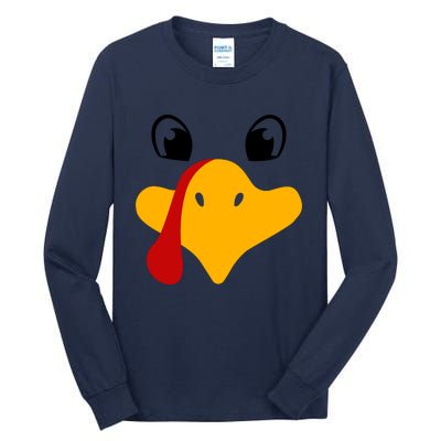 Cute Turkey Face Tall Long Sleeve T-Shirt