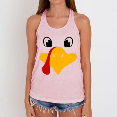 Cute Turkey Face Women's Knotted Racerback Tank