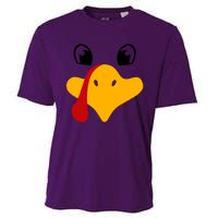 Cute Turkey Face Cooling Performance Crew T-Shirt