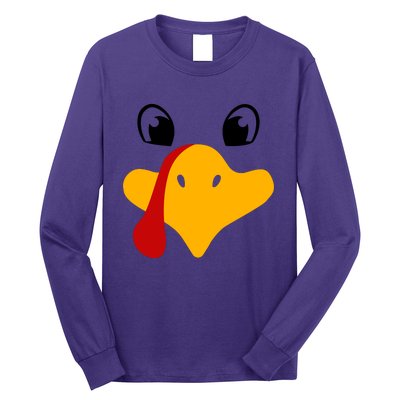 Cute Turkey Face Long Sleeve Shirt