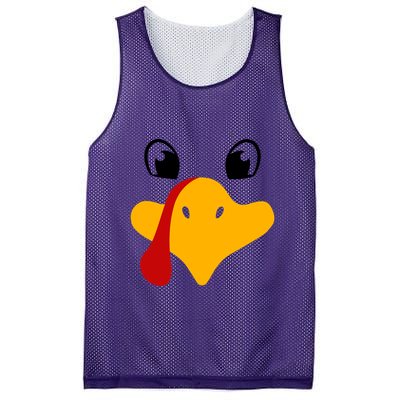Cute Turkey Face Mesh Reversible Basketball Jersey Tank