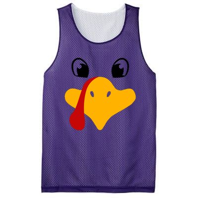 Cute Turkey Face Mesh Reversible Basketball Jersey Tank