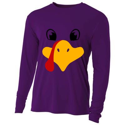Cute Turkey Face Cooling Performance Long Sleeve Crew