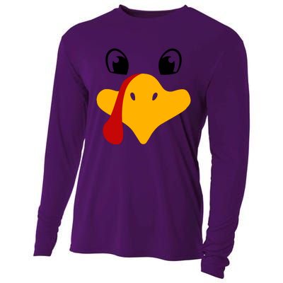 Cute Turkey Face Cooling Performance Long Sleeve Crew