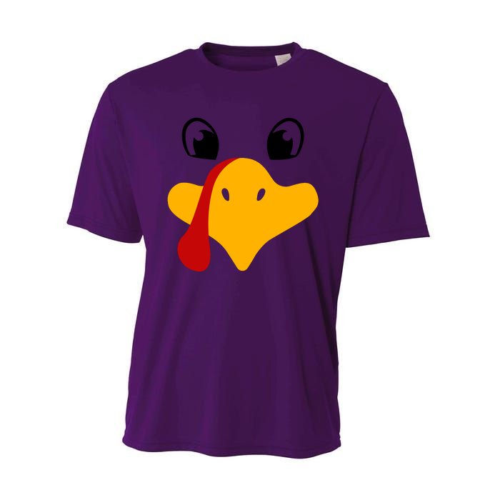 Cute Turkey Face Performance Sprint T-Shirt