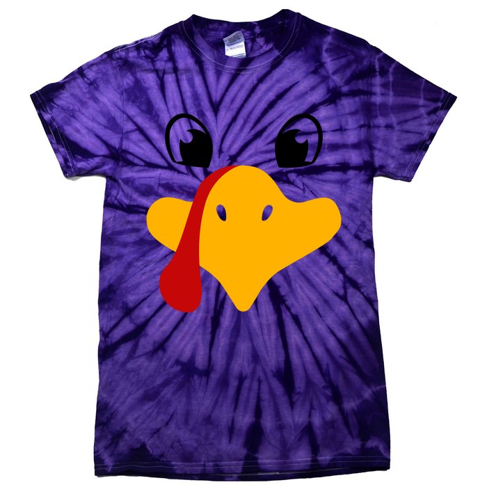 Cute Turkey Face Tie-Dye T-Shirt