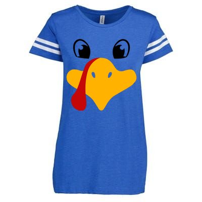 Cute Turkey Face Enza Ladies Jersey Football T-Shirt