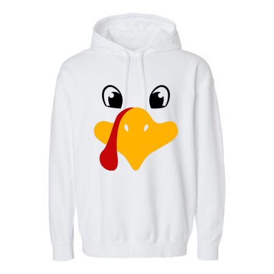 Cute Turkey Face Garment-Dyed Fleece Hoodie