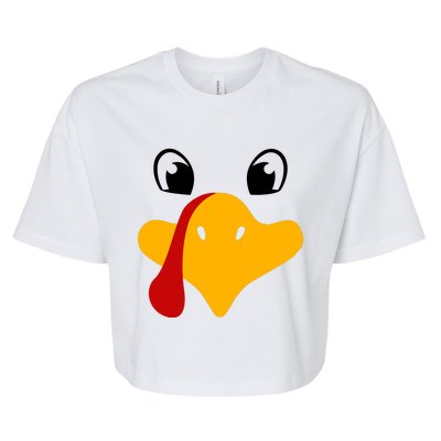 Cute Turkey Face Bella+Canvas Jersey Crop Tee