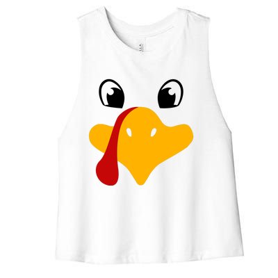 Cute Turkey Face Women's Racerback Cropped Tank