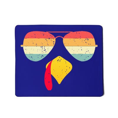 Cool Turkey Face With Sunglasses Funny Thanksgiving Mousepad