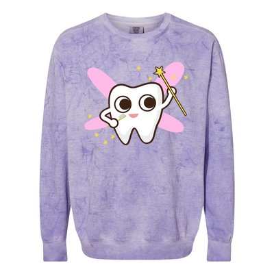 Cute Tooth Fairy Dental Tees And Great Gift Colorblast Crewneck Sweatshirt