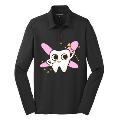 Cute Tooth Fairy Dental Tees And Great Gift Silk Touch Performance Long Sleeve Polo