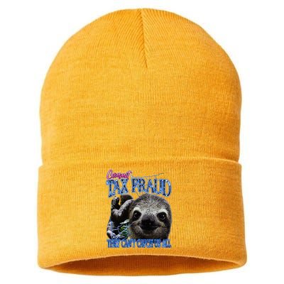 Commit Tax Fraud Retro Bootleg Rap Sloth Streetwear Sustainable Knit Beanie