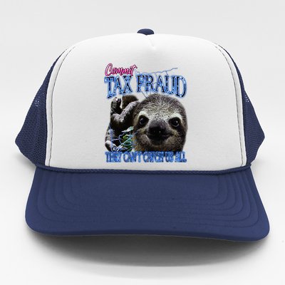 Commit Tax Fraud Retro Bootleg Rap Sloth Streetwear Trucker Hat