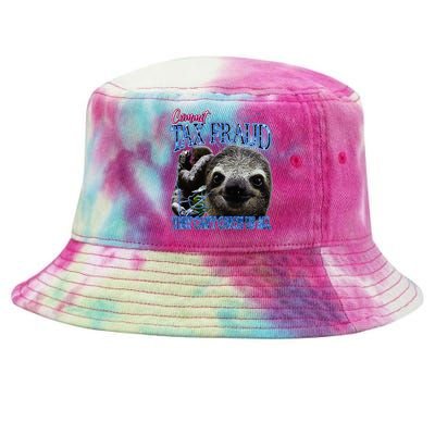 Commit Tax Fraud Retro Bootleg Rap Sloth Streetwear Tie-Dyed Bucket Hat