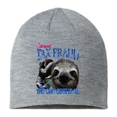 Commit Tax Fraud Retro Bootleg Rap Sloth Streetwear Sustainable Beanie