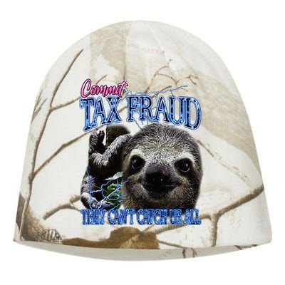 Commit Tax Fraud Retro Bootleg Rap Sloth Streetwear Kati - Camo Knit Beanie