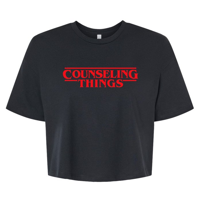 Counseling Things Funny School Counselor Back To School Bella+Canvas Jersey Crop Tee