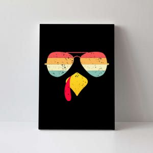 Cool Turkey Face With Sunglasses Funny Thanksgiving Canvas