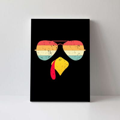 Cool Turkey Face With Sunglasses Funny Thanksgiving Canvas