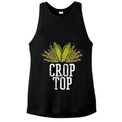 Crop Top Farm Pun Corn Farming Agriculture Funny Farmer Ladies PosiCharge Tri-Blend Wicking Tank