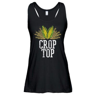 Crop Top Farm Pun Corn Farming Agriculture Funny Farmer Ladies Essential Flowy Tank
