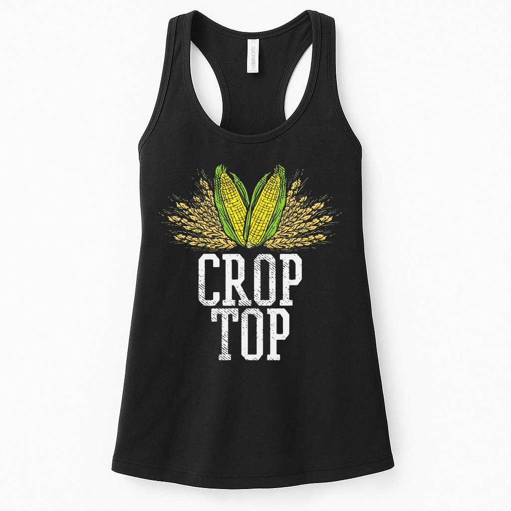 Crop Top Farm Pun Corn Farming Agriculture Funny Farmer Womens Tank Top
