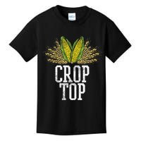 Crop Top Farm Pun Corn Farming Agriculture Funny Farmer Kids T-Shirt