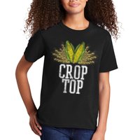 Crop Top Farm Pun Corn Farming Agriculture Funny Farmer Kids T-Shirt