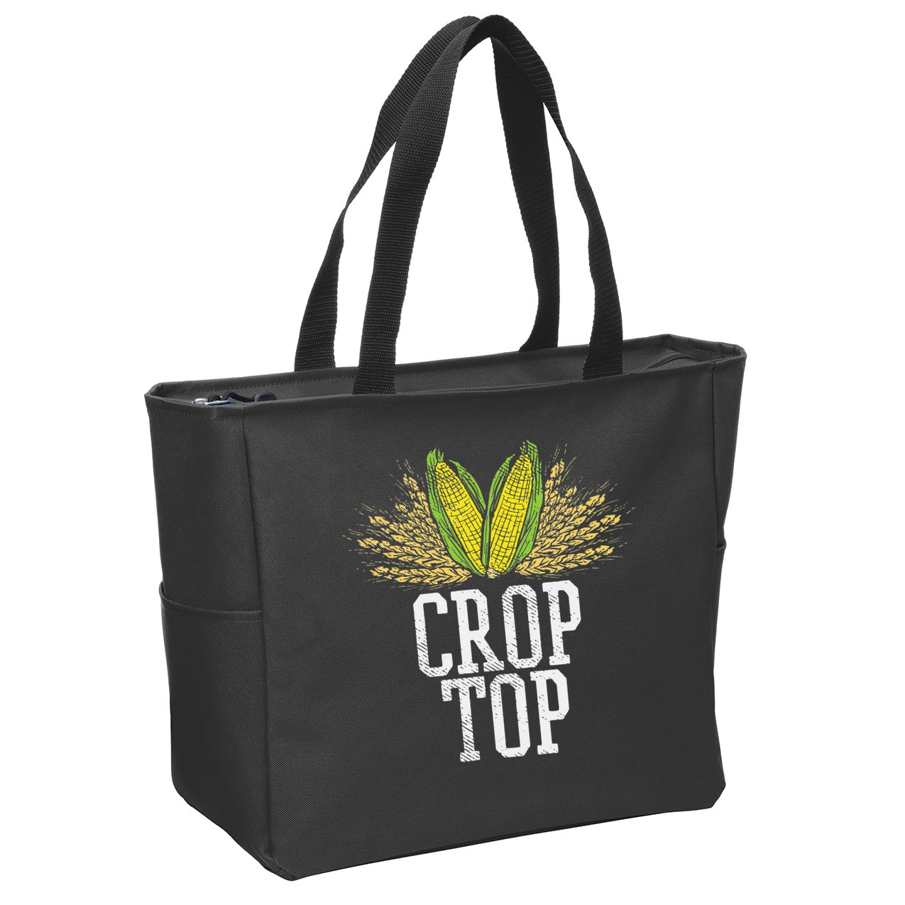Crop Top Farm Pun Corn Farming Agriculture Funny Farmer Zip Tote Bag