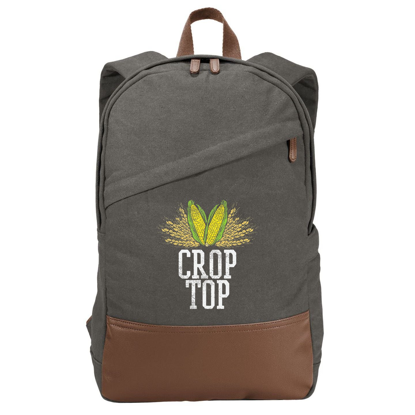 Crop Top Farm Pun Corn Farming Agriculture Funny Farmer Cotton Canvas Backpack