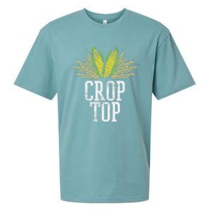 Crop Top Farm Pun Corn Farming Agriculture Funny Farmer Sueded Cloud Jersey T-Shirt