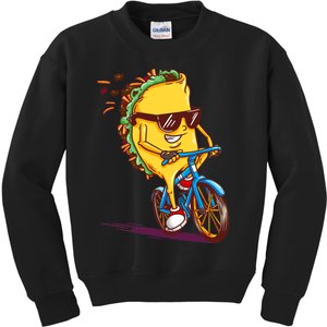 Cycling Tacos For Road Bike Bicycle Cyclist Gift Kids Sweatshirt