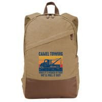 Camel Towing Funny Tow Truck Cotton Canvas Backpack