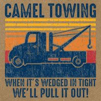 Camel Towing Funny Tow Truck Cotton Canvas Backpack