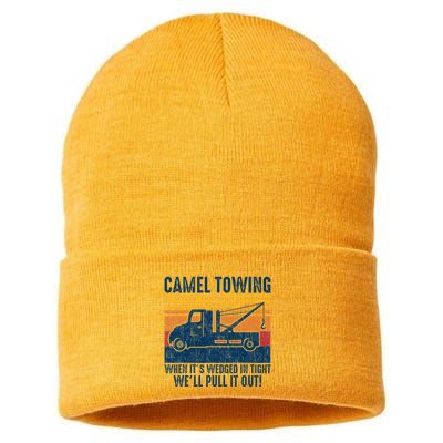 Camel Towing Funny Tow Truck Sustainable Knit Beanie