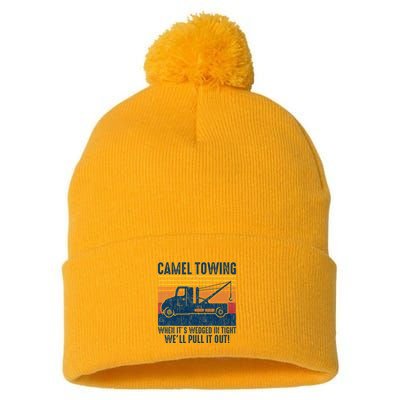 Camel Towing Funny Tow Truck Pom Pom 12in Knit Beanie