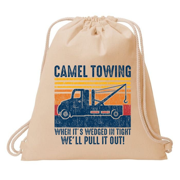 Camel Towing Funny Tow Truck Drawstring Bag