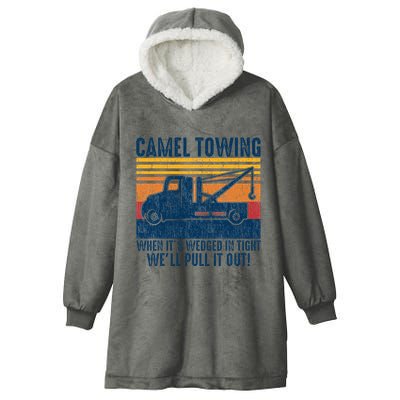 Camel Towing Funny Tow Truck Hooded Wearable Blanket