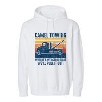 Camel Towing Funny Tow Truck Garment-Dyed Fleece Hoodie