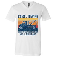 Camel Towing Funny Tow Truck V-Neck T-Shirt