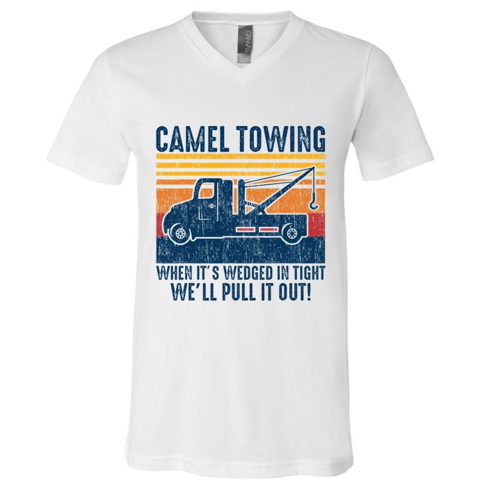 Camel Towing Funny Tow Truck V-Neck T-Shirt